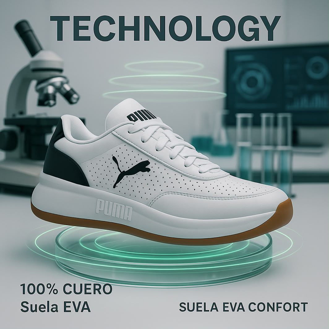 Puma California, tecnologia 100% cuero, suela EVA confort